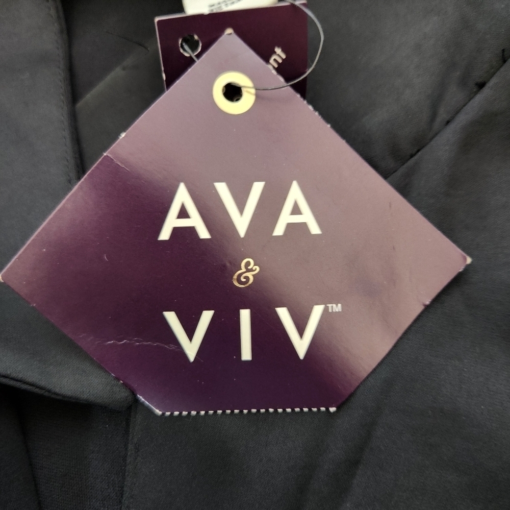 Ava & Viv Women's Satin Short Sleeve Button-Front Shirt Black - Picture 7 of 12